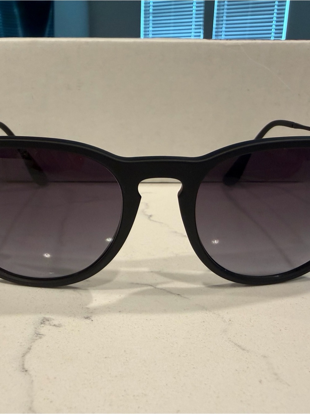 Ray-Ban Black Erika Sunglasses with Gradient Purple Lenses